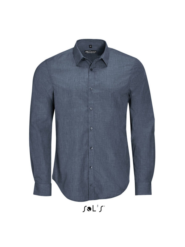 Barnet | Chemise publicitaire pour homme Jean foncé chiné