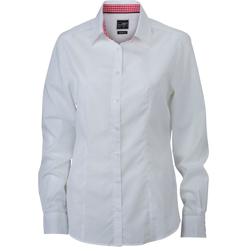 Yilo | Chemise publicitaire pour femme Blanc Rouge