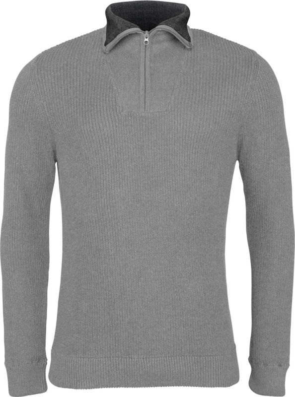 Watte | Pull publicitaire pour homme Gris chiné Noir chiné