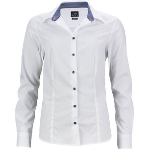 Bihy | Chemise publicitaire pour femme Blanc Bleu Blanc 1