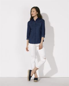 Inspires Denim | Chemise publicitaire pour femme Indigo foncé effet jean