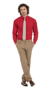 Yodo | Chemise publicitaire pour homme Rouge foncé 1