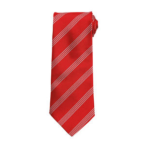Four Stripe | Cravate publicitaire Rouge Argent