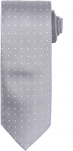 Micro Dot | Cravate publicitaire Argent Blanc